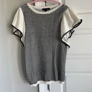 Ann Taylor Black and White Striped Women's Top NWT